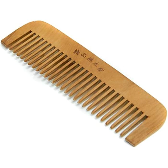 Natural Wood Comb 17 by 1 oz - Wide Tooth 3.5 ml - Image 2